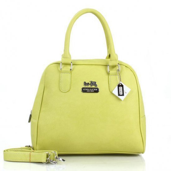 Coach Georgie In Leather Medium Yellow Satchels ESZ - Click Image to Close